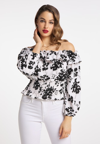 faina Blouse in Wit: voorkant