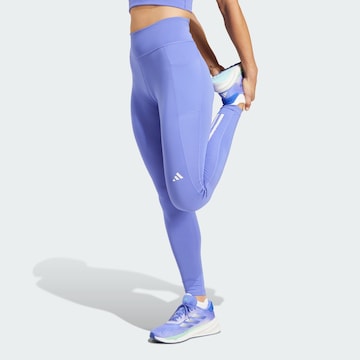 ADIDAS PERFORMANCE Skinny Workout Pants 'Own The Run' in Purple: front