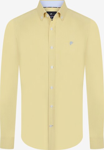 DENIM CULTURE - Camisa 'Henri' en amarillo: frente