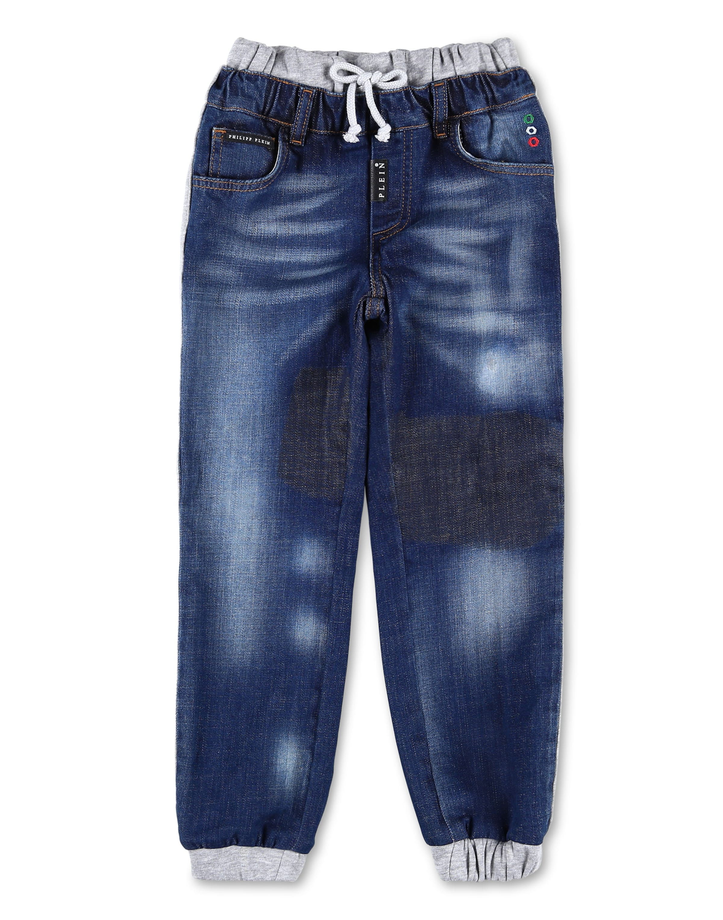 Philipp Plein - Tapered Vaquero 'Iconic Plein' en azul: frente