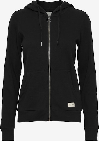 Oxmo Zip-Up Hoodie 'Lova' in Black: front