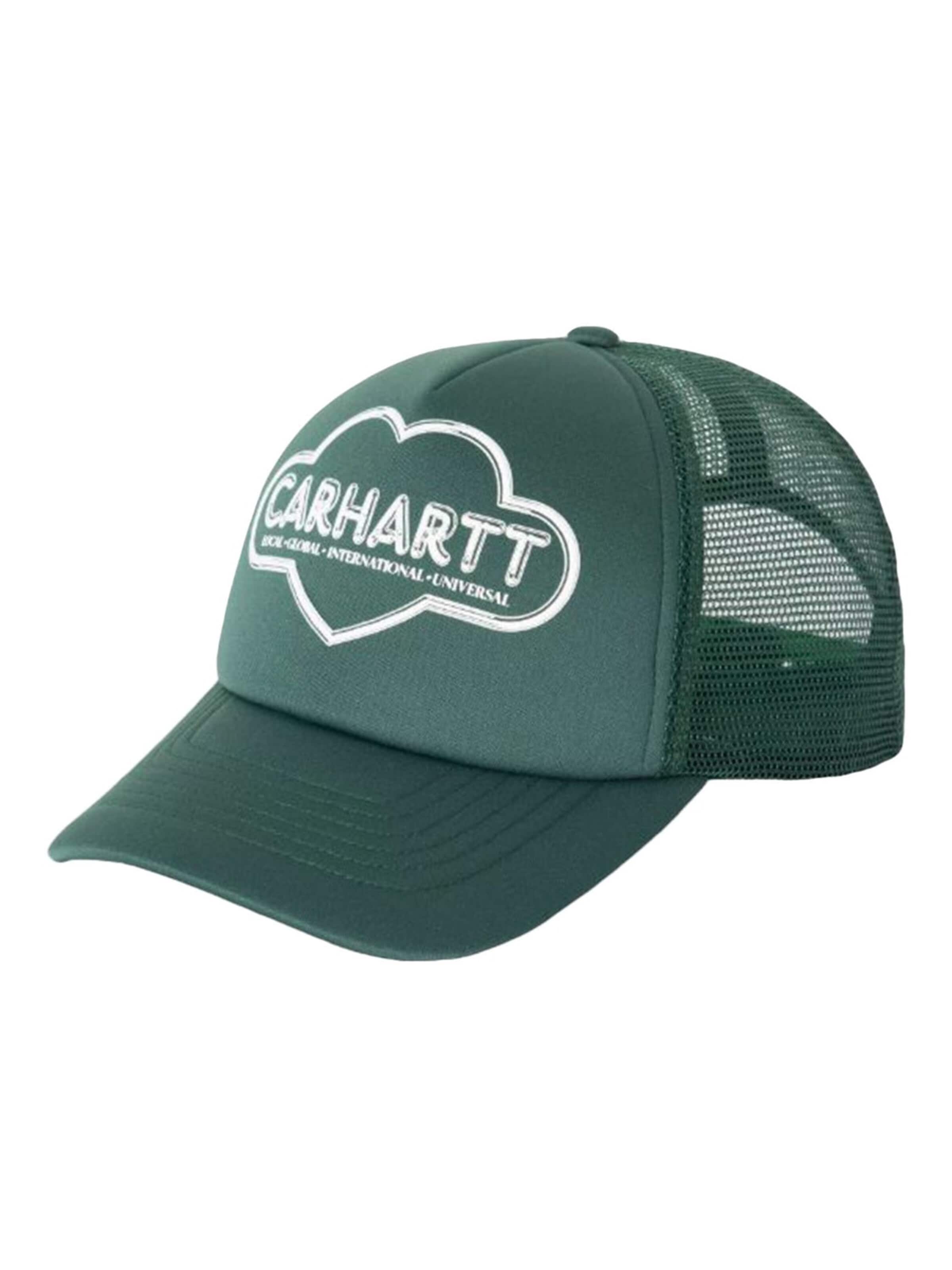 Carhartt WIP Hoed 'Cloud Heart Trucker Cap Lily' in Wit: voorkant