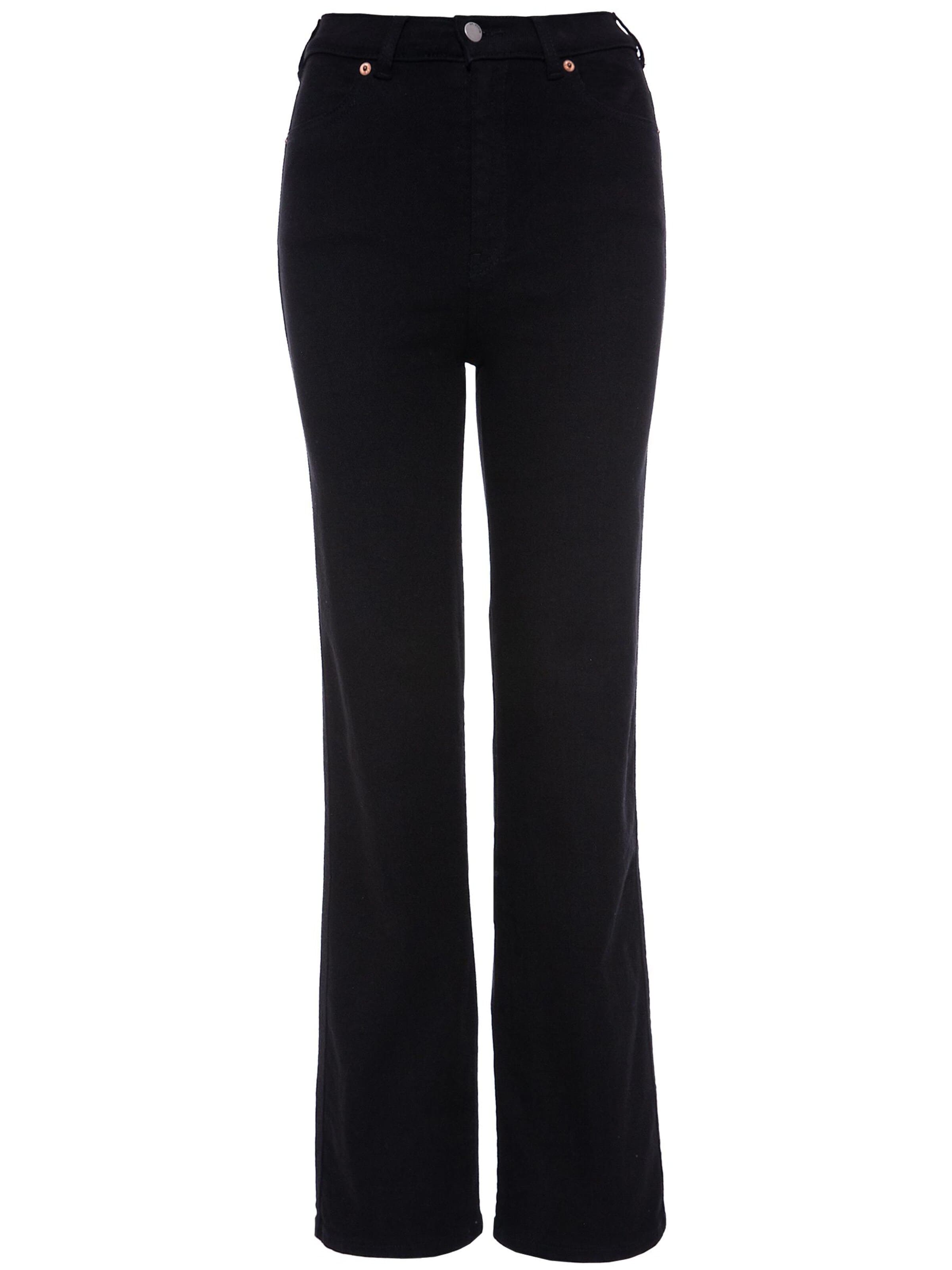 Dr. Denim Slimfit Jeans 'Moxy High Straight Jeans' in Zwart: voorkant