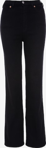Dr. Denim Slimfit Jeans 'Moxy High Straight Jeans' in Zwart: voorkant