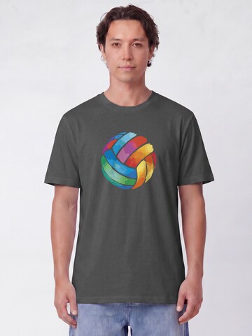 T-Shirt 'Volleyball in Watercolor' Watapparel en gris : devant