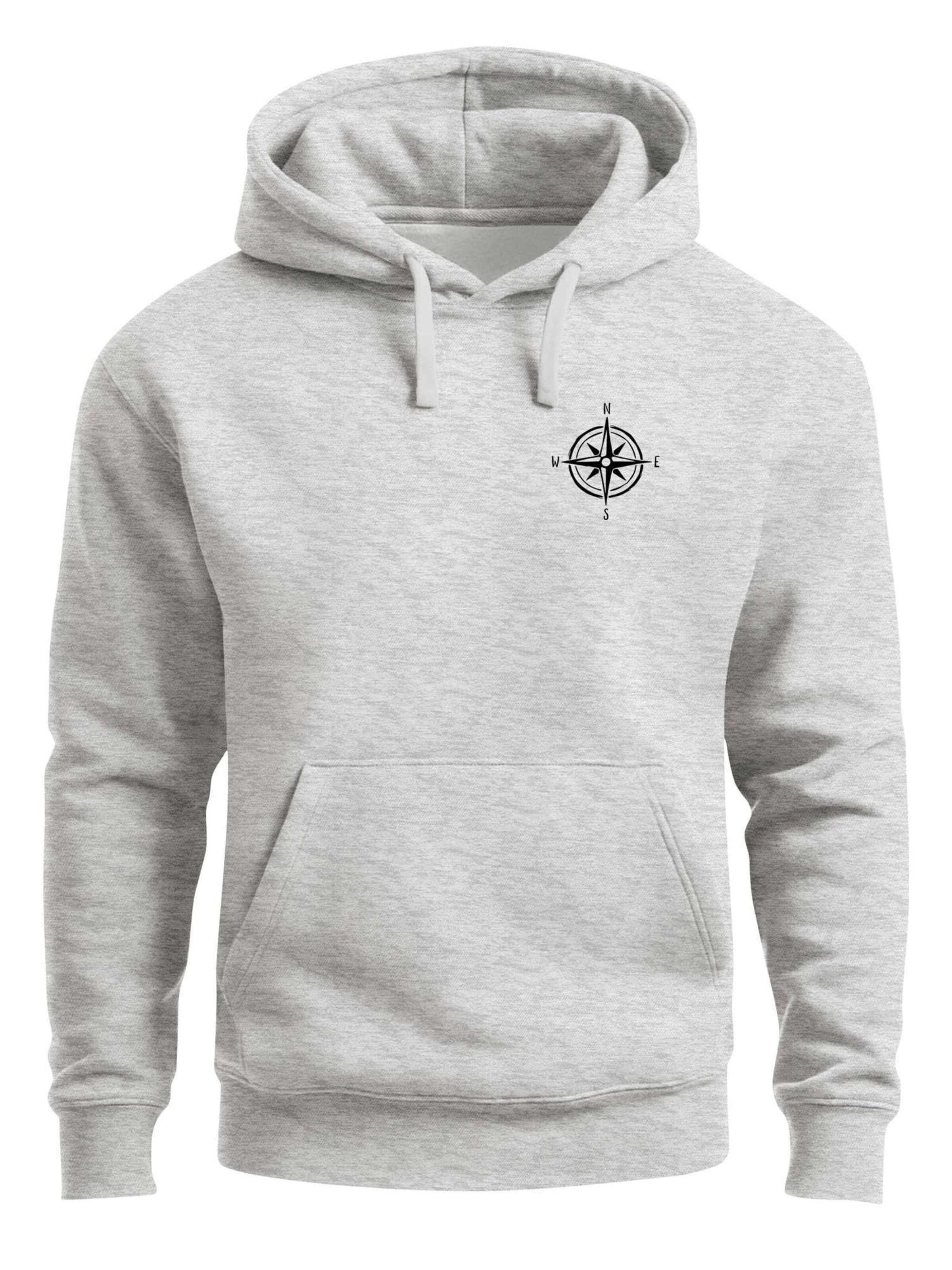 Neverless Sweatshirt 'Kompass' in Grey: front