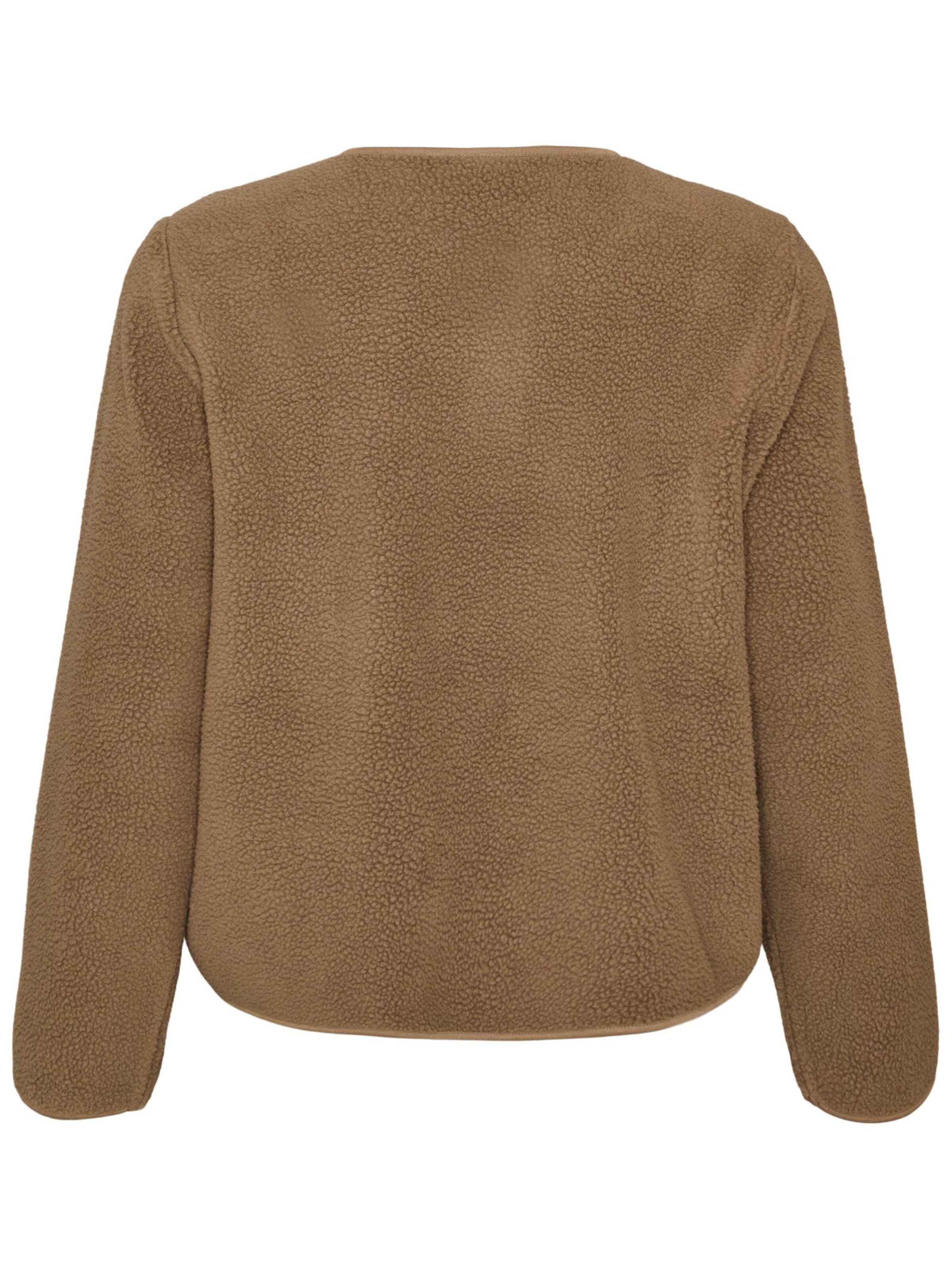 Zizzi Fleecejacke 'Tillie' in Braun