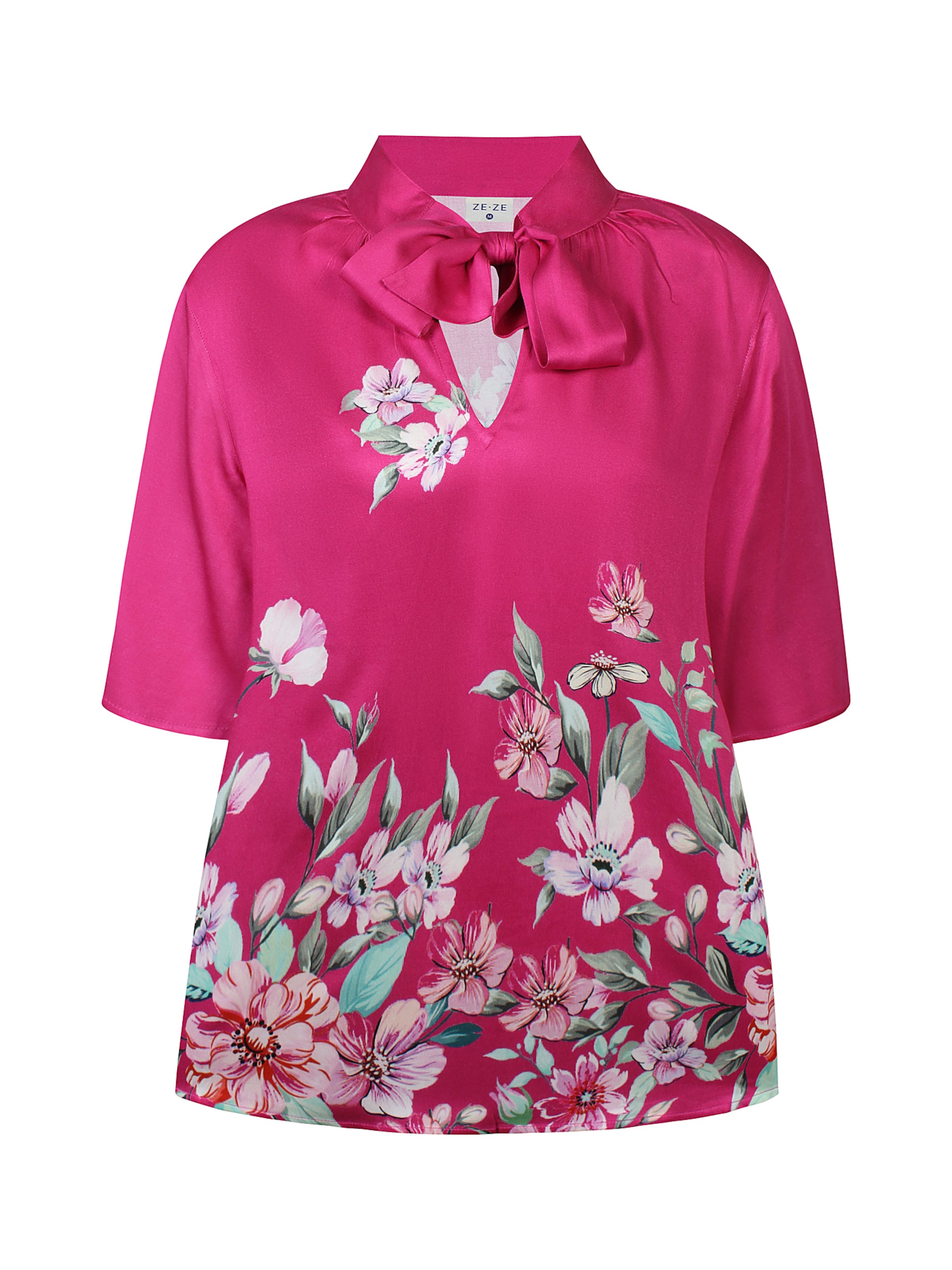 ze-ze Blouse 'Flo 163' in Roze: voorkant