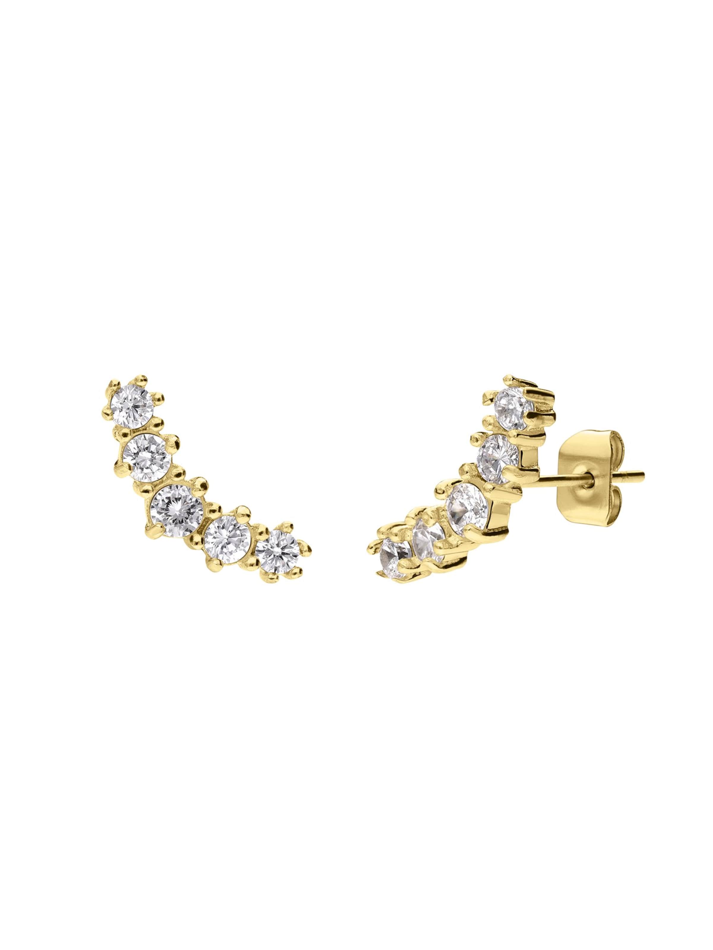 Lucardi Ohrringe 'Weinlese' in Gold: Vorderseite