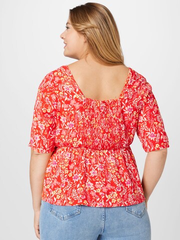PIECES Curve Blouse 'Sandy' in Rood