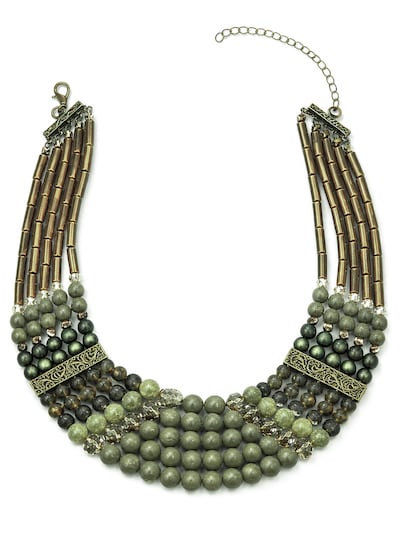 COLLEZIONE ALESSANDRO Necklace 'Eugenie' in Khaki, Item view