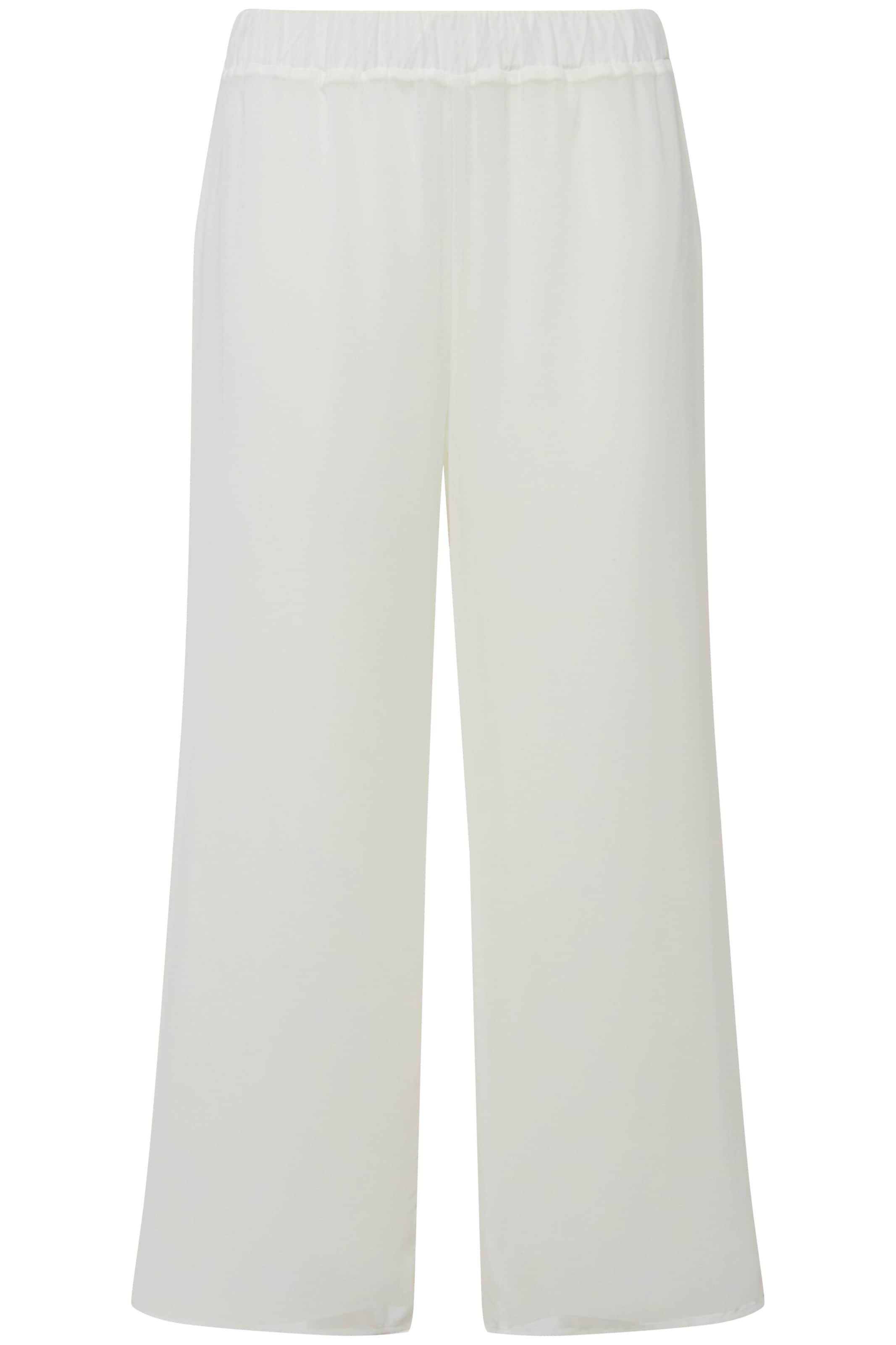 Ulla Popken Wide Leg Hose in Weiß: Vorderseite