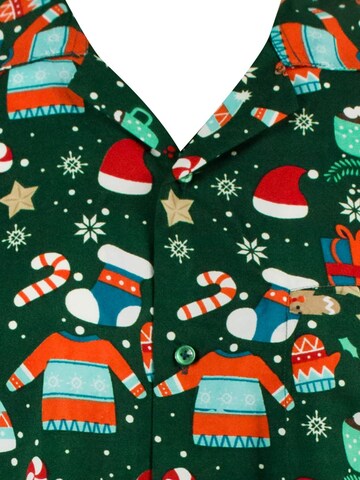 King Kameha Regular Fit Hemd 'Christmas Gingerbread'‌ in Grün