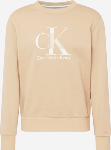 Calvin Klein Jeans - Sudadera en beige: frente