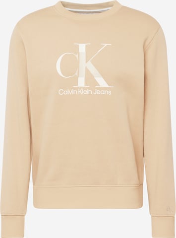 Calvin Klein Jeans Mikina – béžová: přední strana