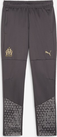 PUMA Slim fit Workout Pants 'Olympique de Marseille' in Grey: front