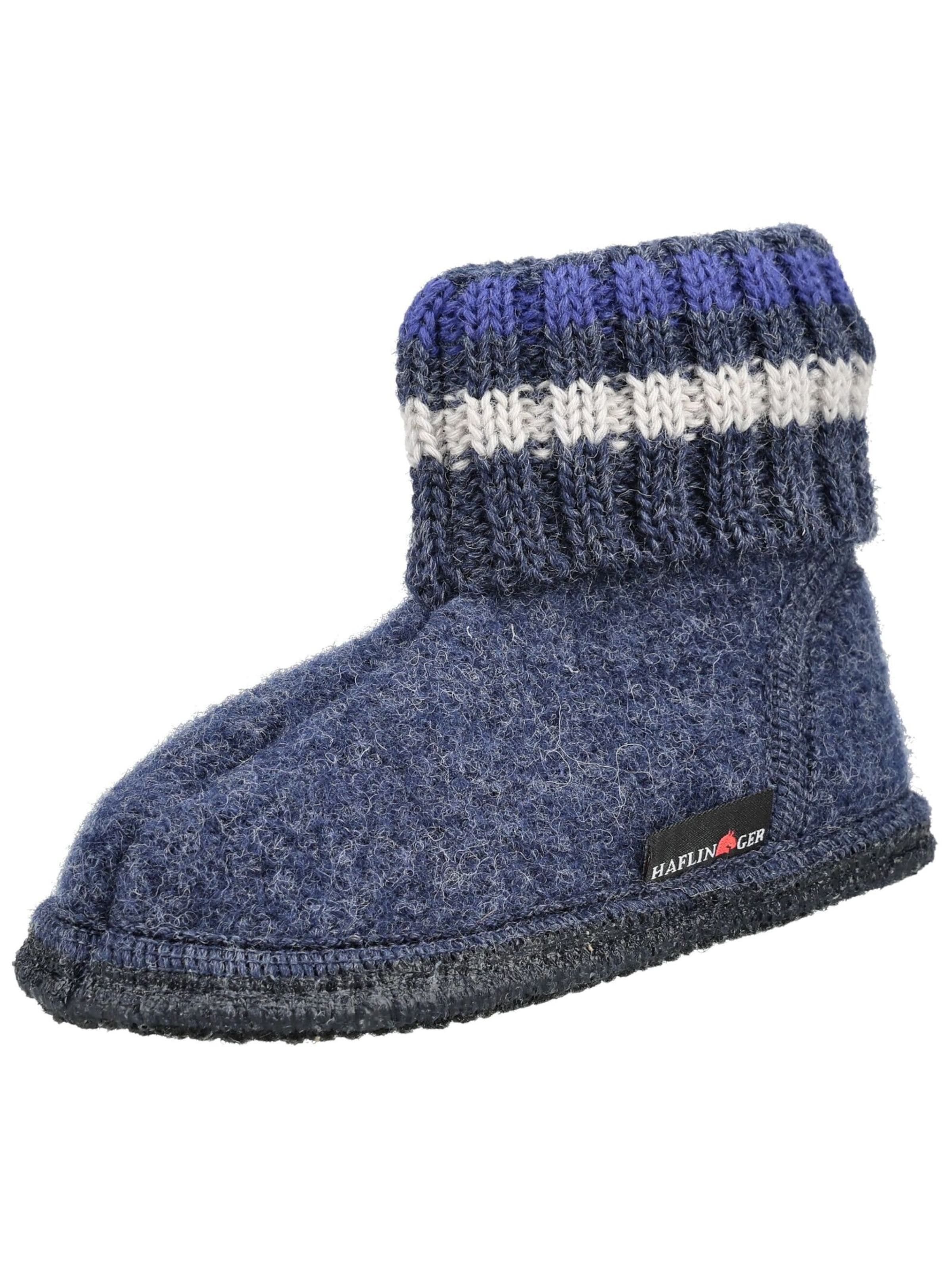 HAFLINGER Huisschoenen in Blauw: voorkant