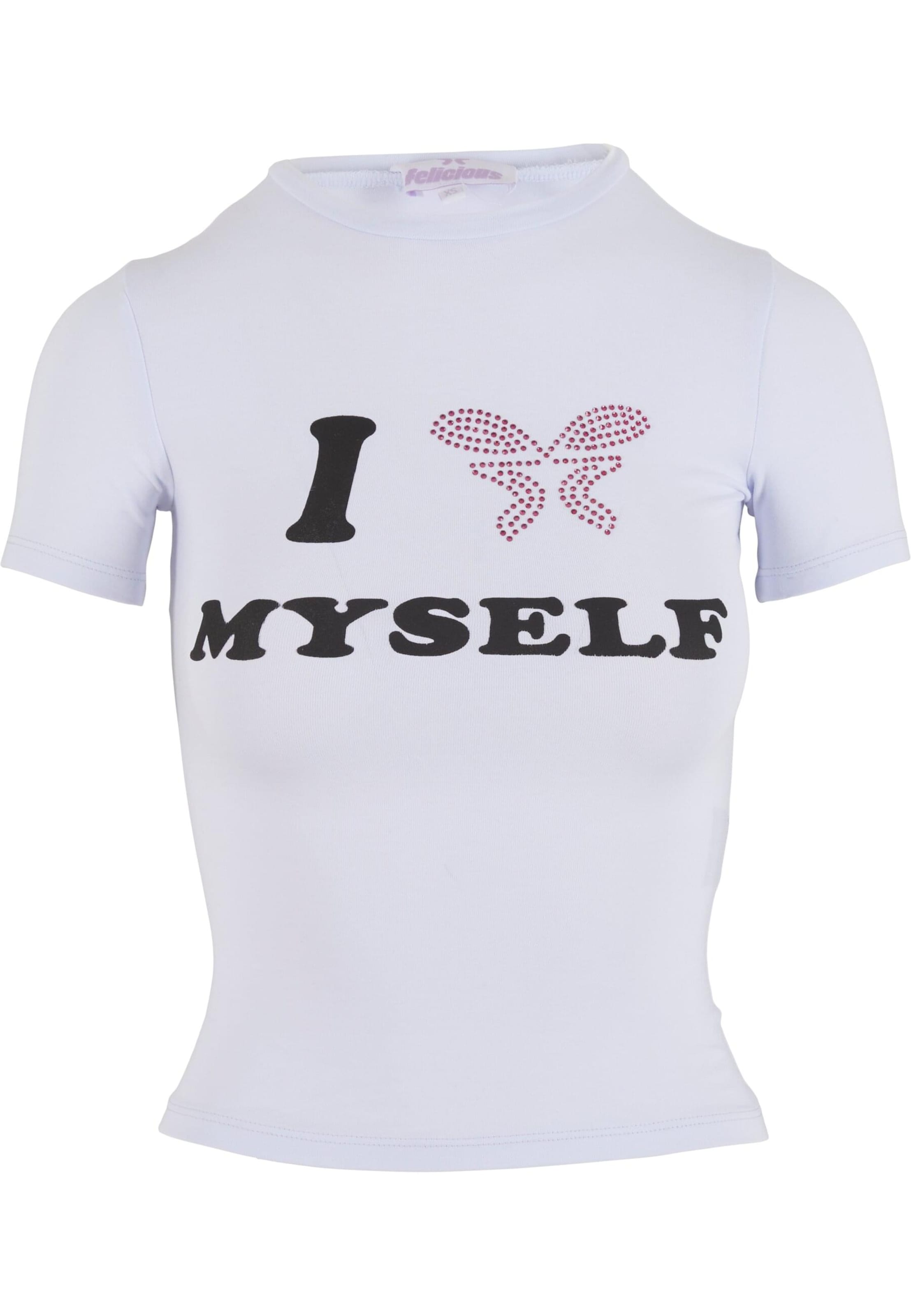 Felicious T-shirt 'Love Yourself' i vit: framsida