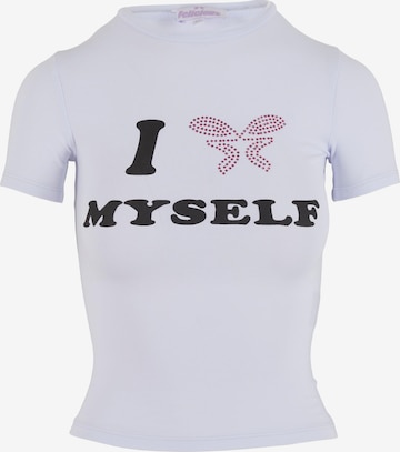 T-shirt 'Love Yourself' Felicious en blanc : devant