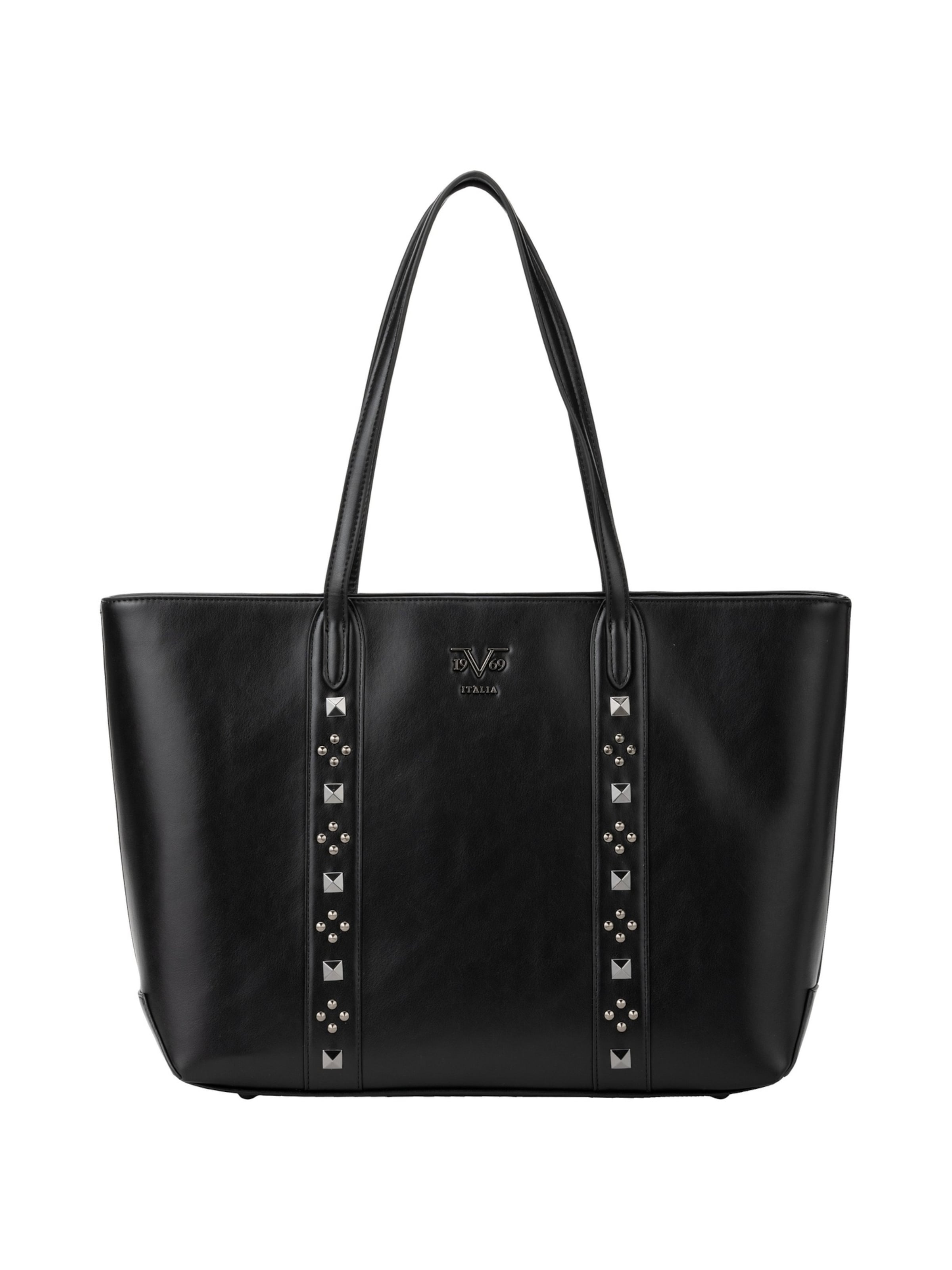 Shopper &#x27;Avena&#x27; di 19V69 ITALIA in nero: frontale