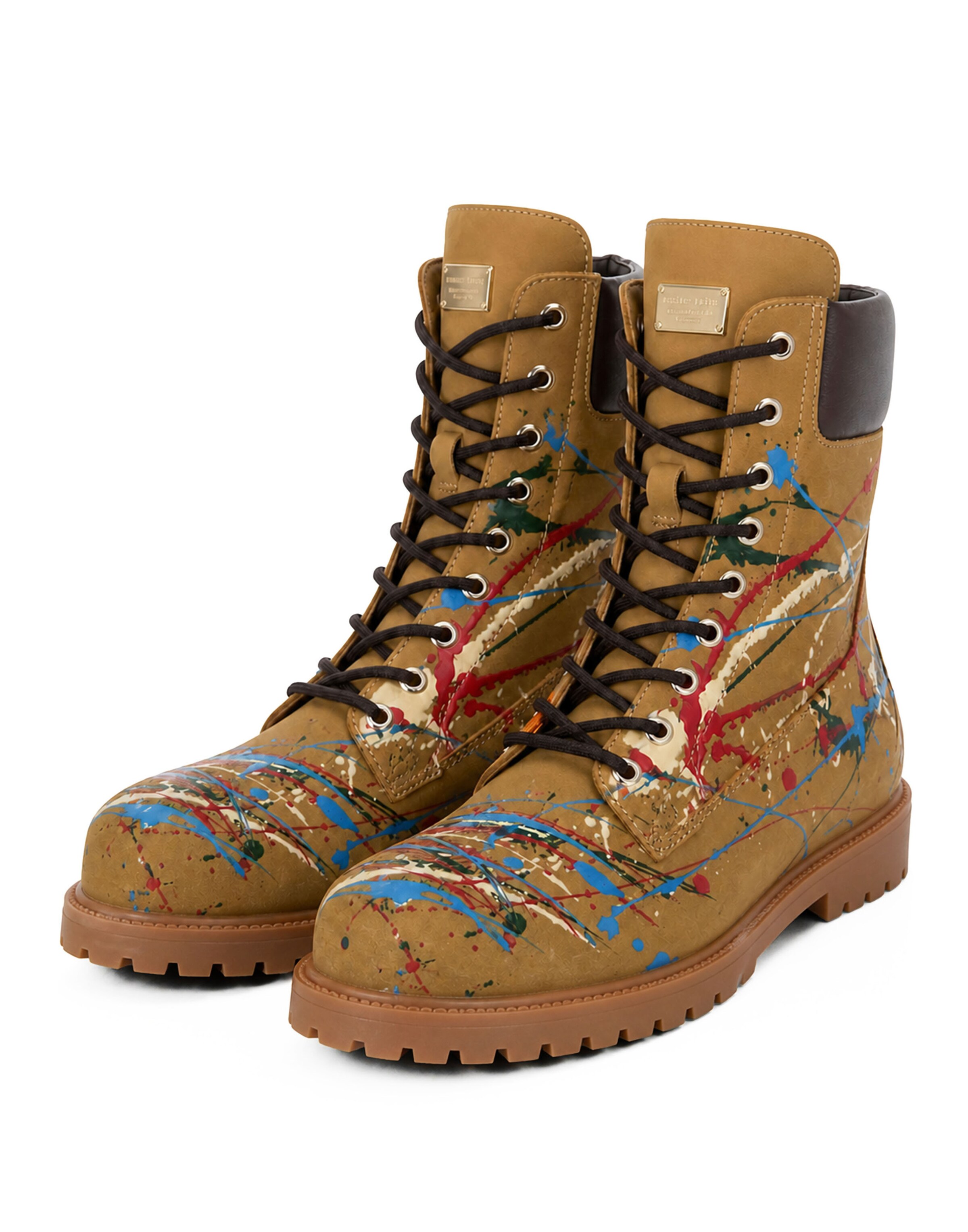 Philipp Plein - Botas com atacadores ' Skull ' em castanho