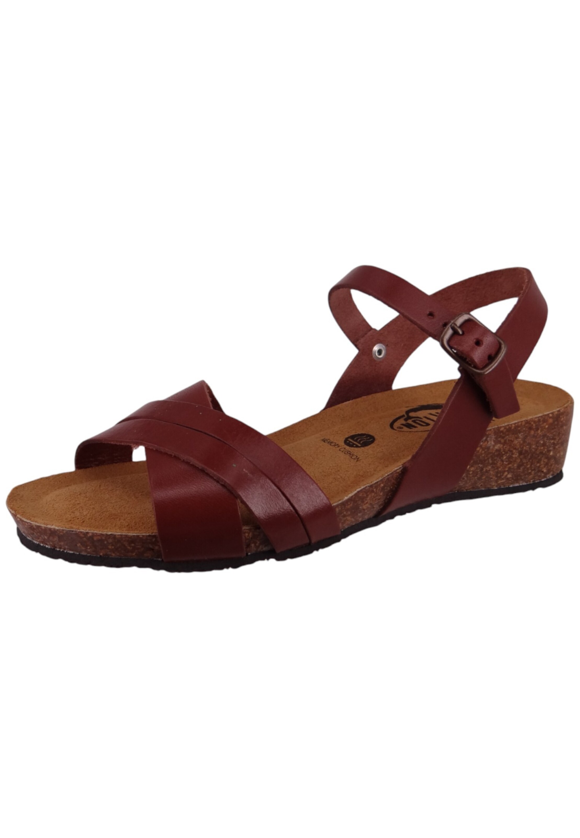 Plakton Strap Sandals in Brown: front