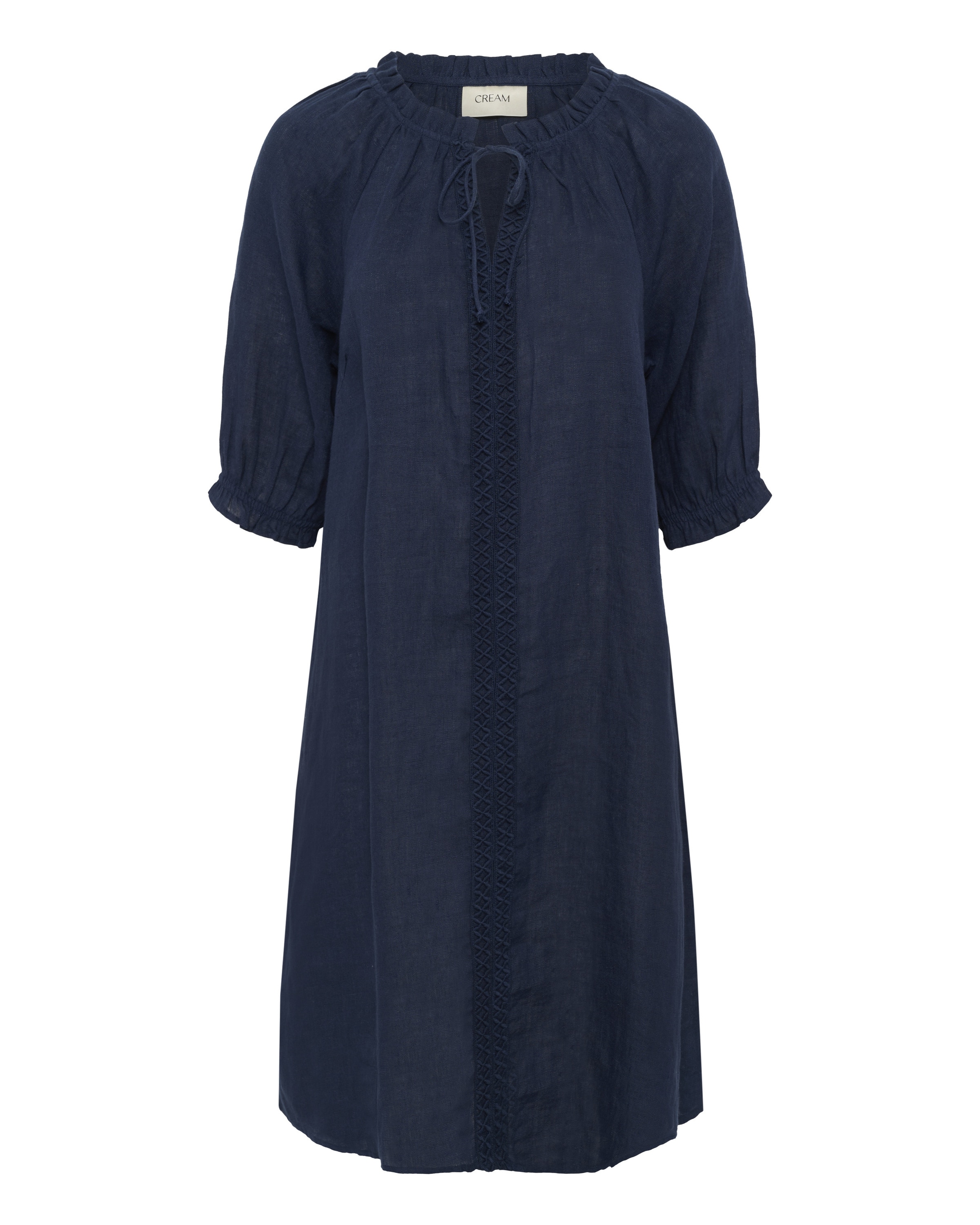 Cream Jurk 'Bellis' in Blauw: voorkant