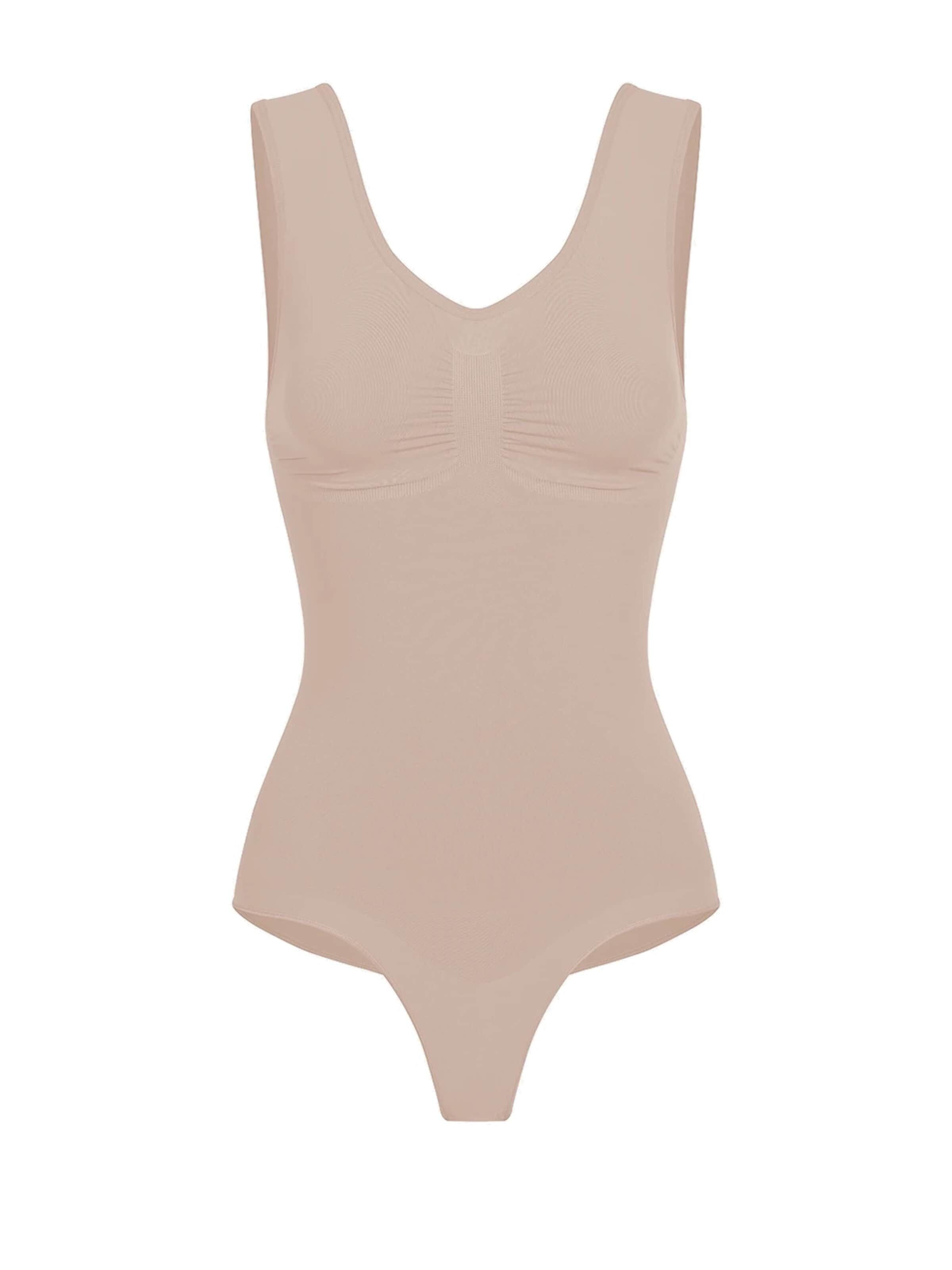cfab (formerly creamy fabrics) Shapingbody 'Tank Bodysuit Sculpting Shapewear mit String'‌‌‌‌‌‌ in Beige: Vorderseite