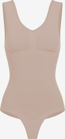 cfab (formerly creamy fabrics) Shapingbody 'Tank Bodysuit Sculpting Shapewear mit String' in Beige: Vorderseite