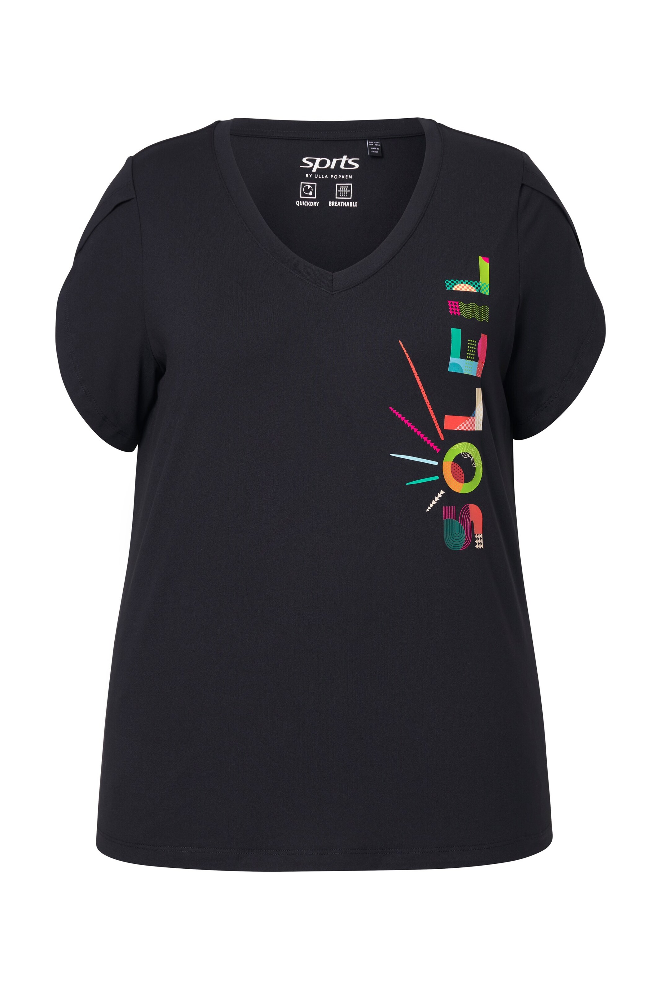 Ulla Popken Shirt in Schwarz: Vorderseite