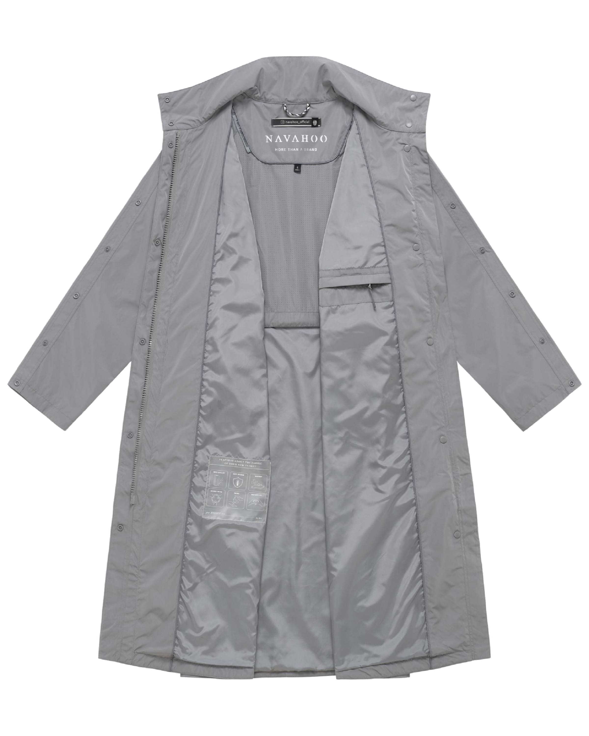 NAVAHOO Mantel 'Zenblüte 14' in Grau