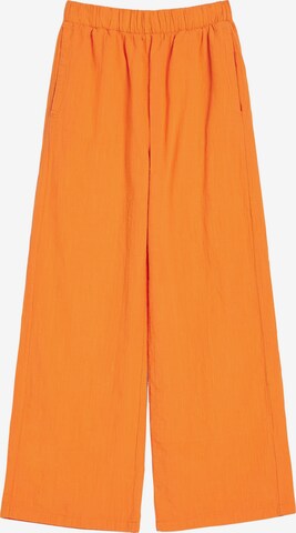 Bershka Wide leg Trousers in Orange: front