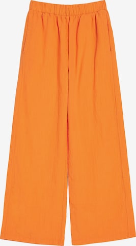 Bershka Wide leg Trousers in Orange: front