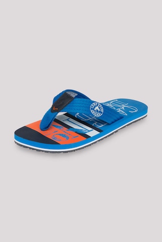 CAMP DAVID Beach Sandale mit Logo-Design in Blau: Vorderseite