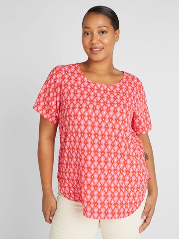 ONLY Carmakoma Shirt 'LUX' in Roze: voorkant