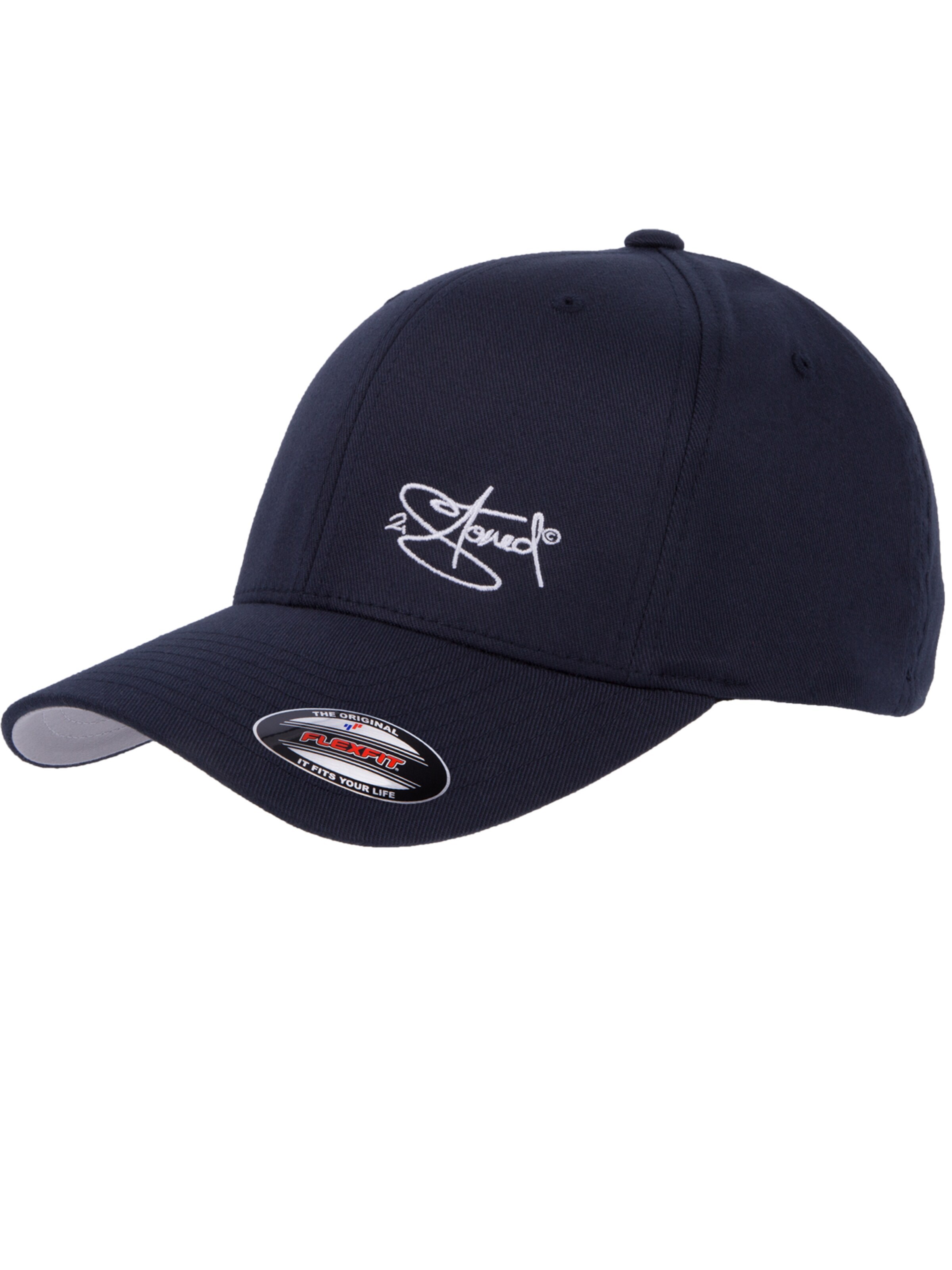 2Stoned Cap 'Flexfit Wooly Combed Classic' in Blue: front