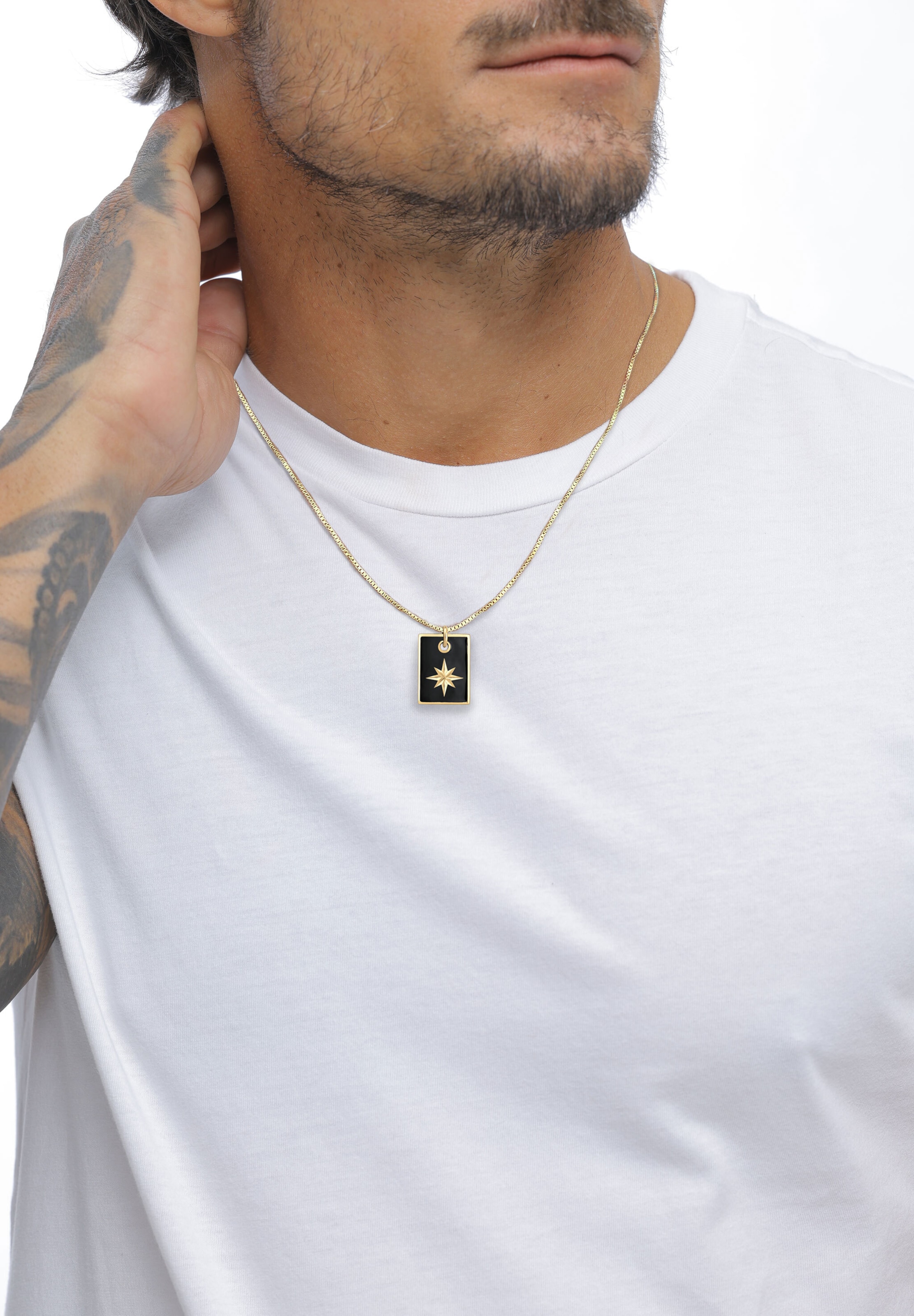 KUZZOI Ketting 'Dog Tag' in Goud: voorkant