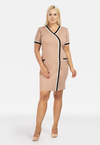 Karko Knitted dress 'DITTA' in Beige