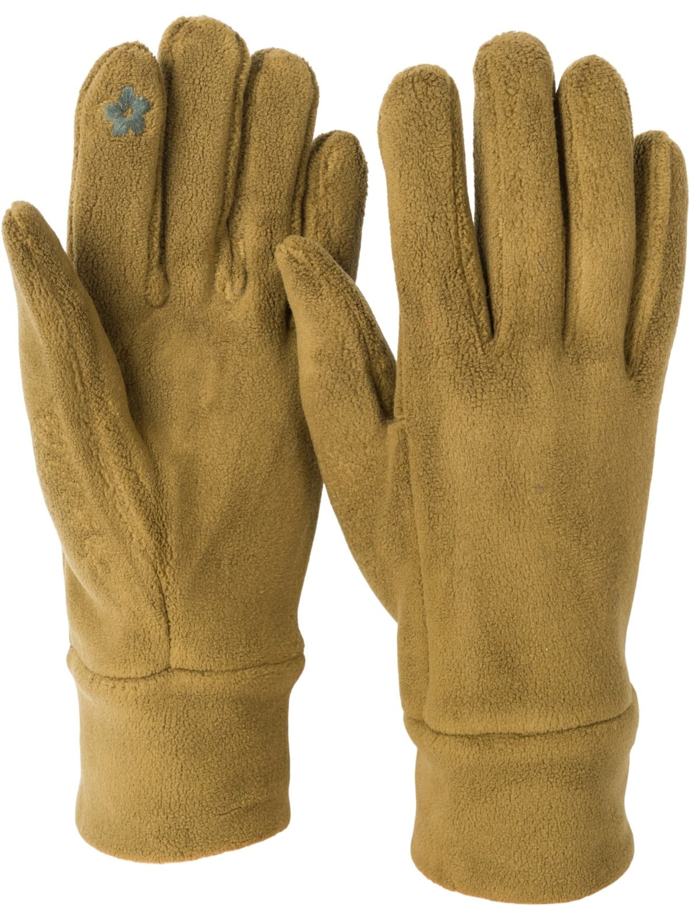 styleBREAKER Fingerhandschuhe 'Einfarbige Touchscreen Fleece Handschuhe'‌‌‌ in Braun: Vorderseite