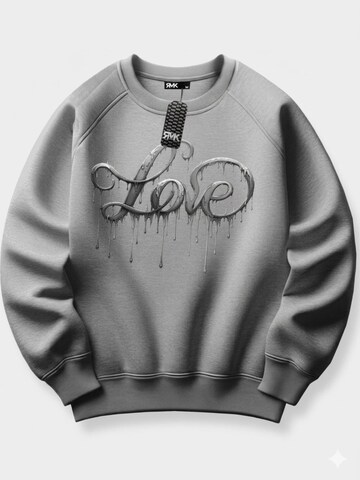 RMK Sweatshirt 'Love' in Grey: front