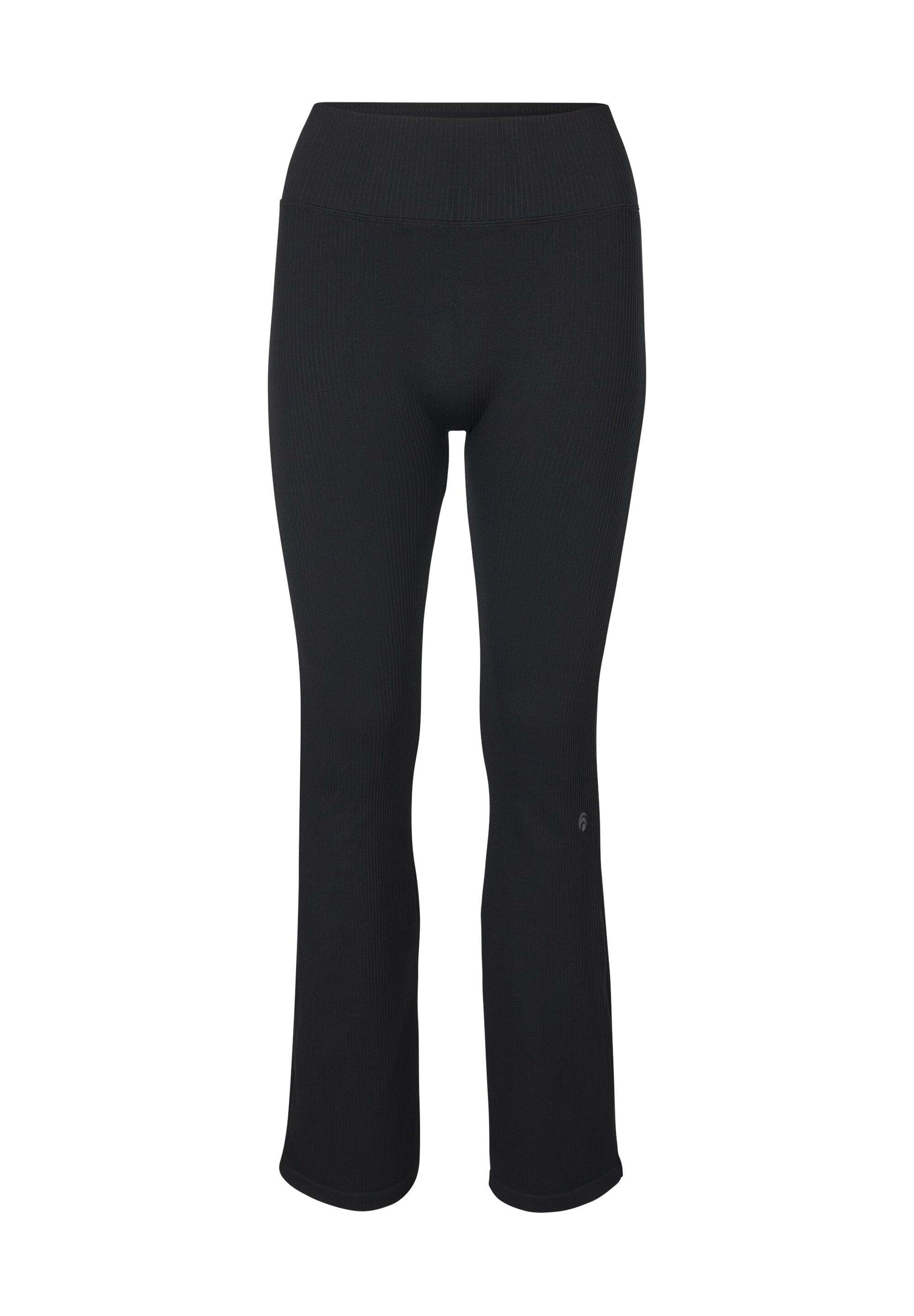 OCEANSAPART Flared Workout Pants 'Maya' in Black: front