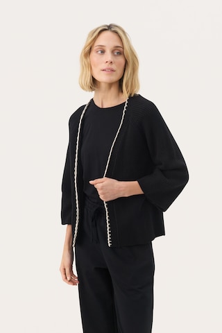 Cardigan 'Tritte' Part Two en noir : devant