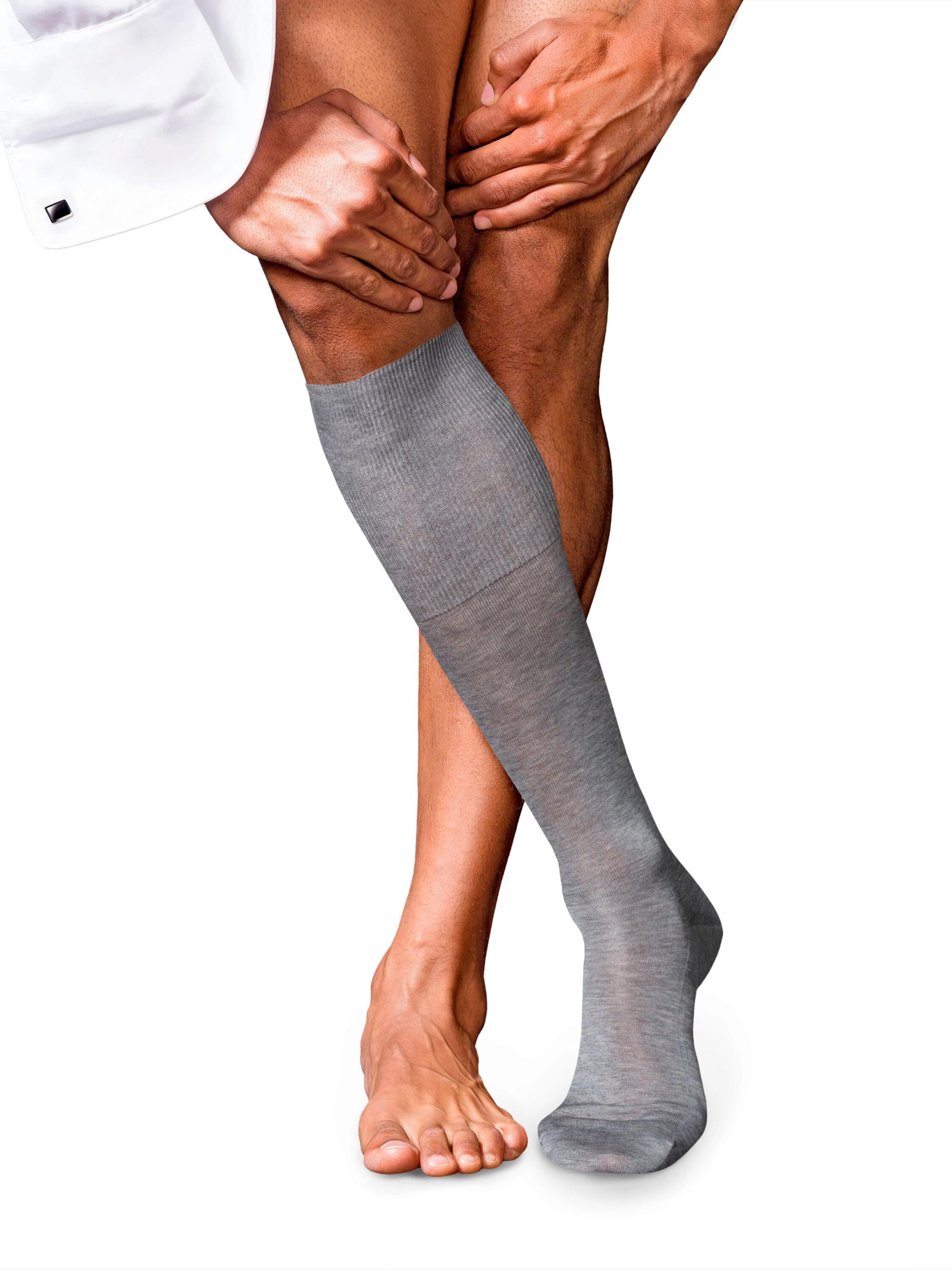 FALKE Kniestrümpfe 'No. 9 Pure Fil d´Écosse'‌‌‌ in Grau: Vorderseite