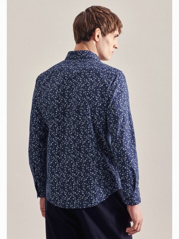 SEIDENSTICKER Regular fit Button Up Shirt 'Schwarze Rose' in Blue