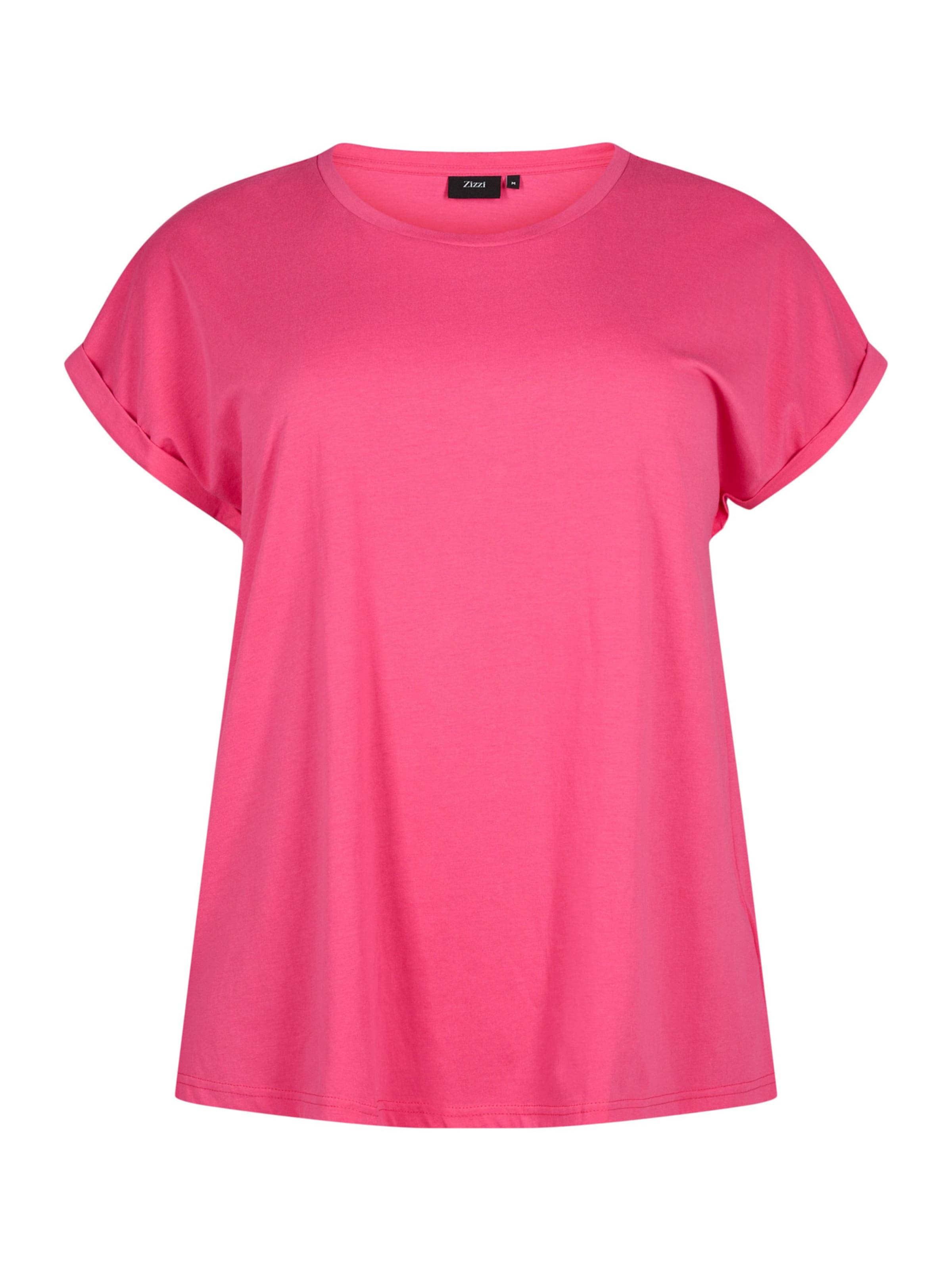 Zizzi Футболка 'Katja' в Ярко-розовый: спереди