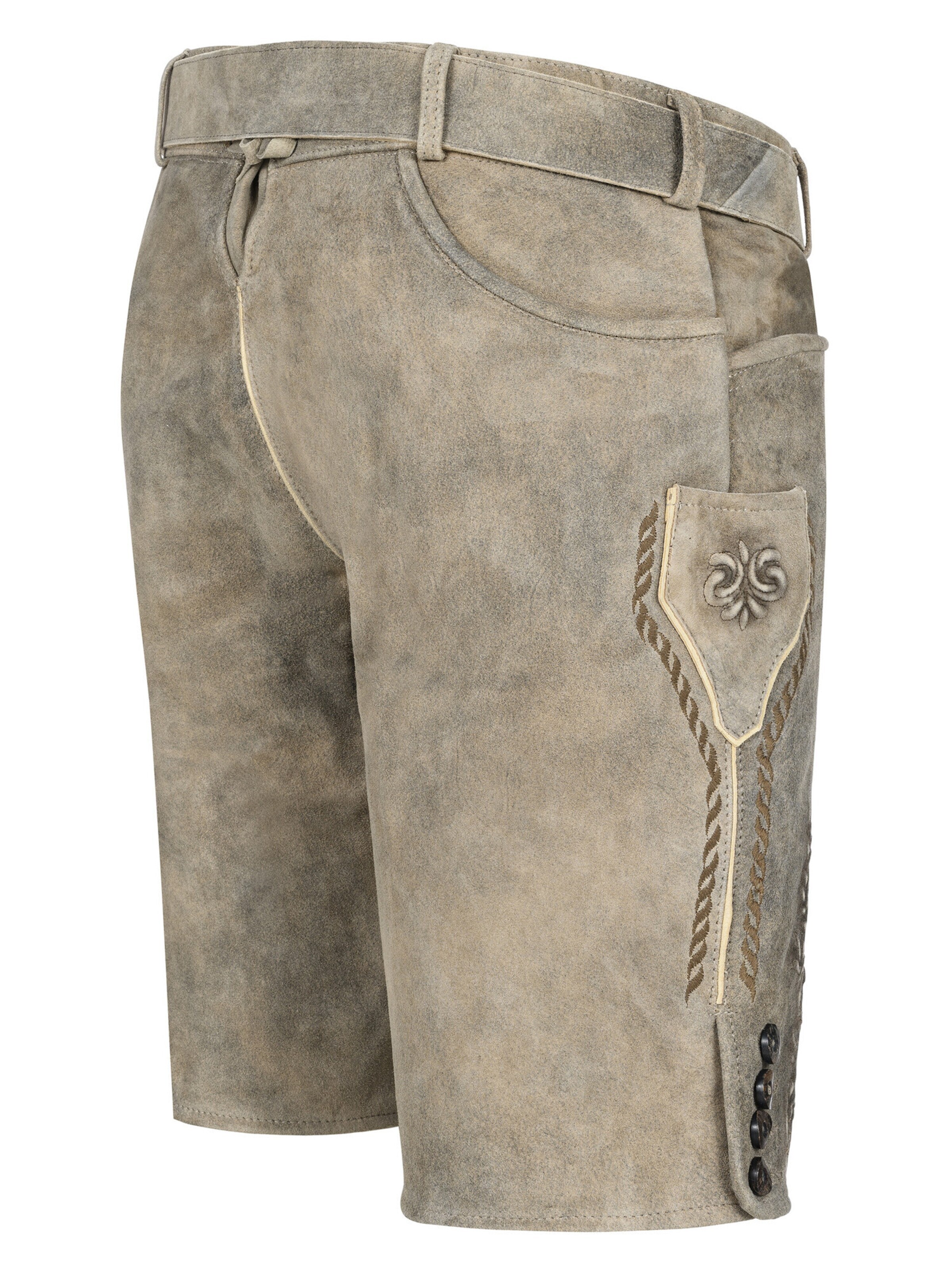 Trachtenhof Nübler Regular Traditional Pants 'Lederhose Konrad' in Brown