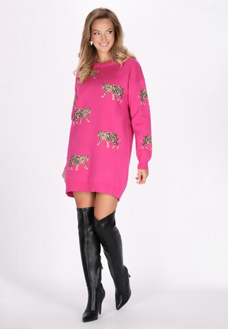 faina - Vestido de punto en rosa