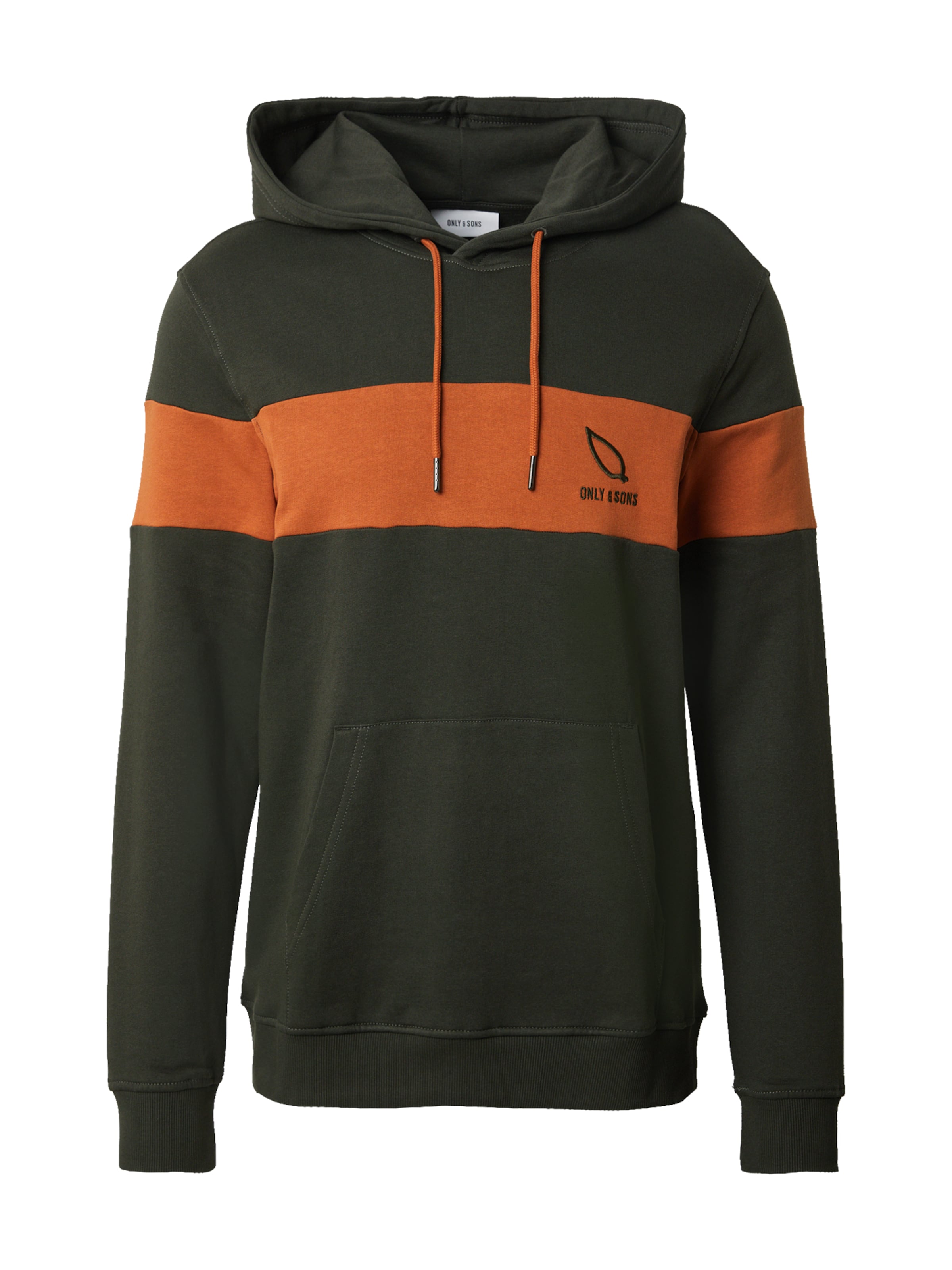 Only & Sons Sudadera 'ONSLUKE' en verde oscuro / naranja, Vista del producto