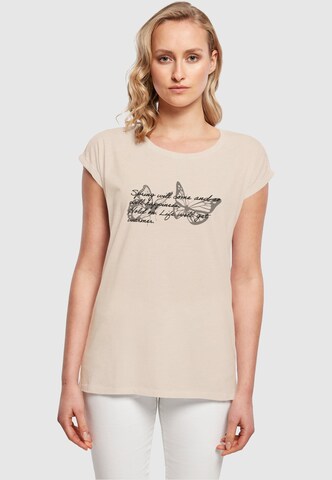 Merchcode Shirt 'Spring Saying' in Beige: Vorderseite