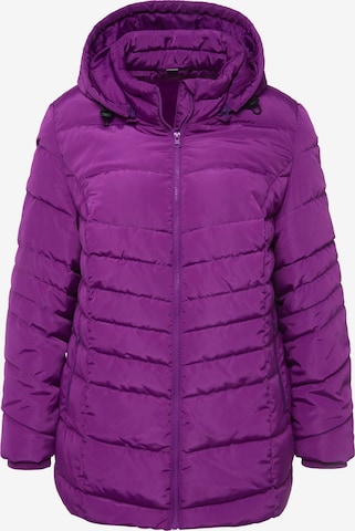 Ulla Popken Weatherproof jacket in Purple: front